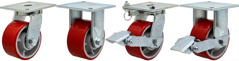 明顺7系列超重型出口装抗冲击铁芯包聚氨酯脚轮