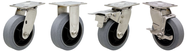 明顺4系列重型304不锈钢导电脚轮