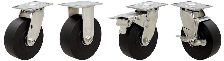 明顺4系列重型304不锈钢高强度MC尼龙脚轮