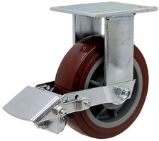 明顺4系列重型高科技聚氨酯固定带胎面刹车脚轮