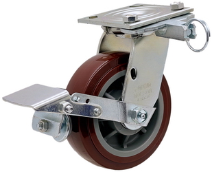 明顺4系列重型高科技聚氨酯万向带胎面刹车带方向锁脚轮